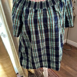 Talbots extra large mattress plaid short sleeve top